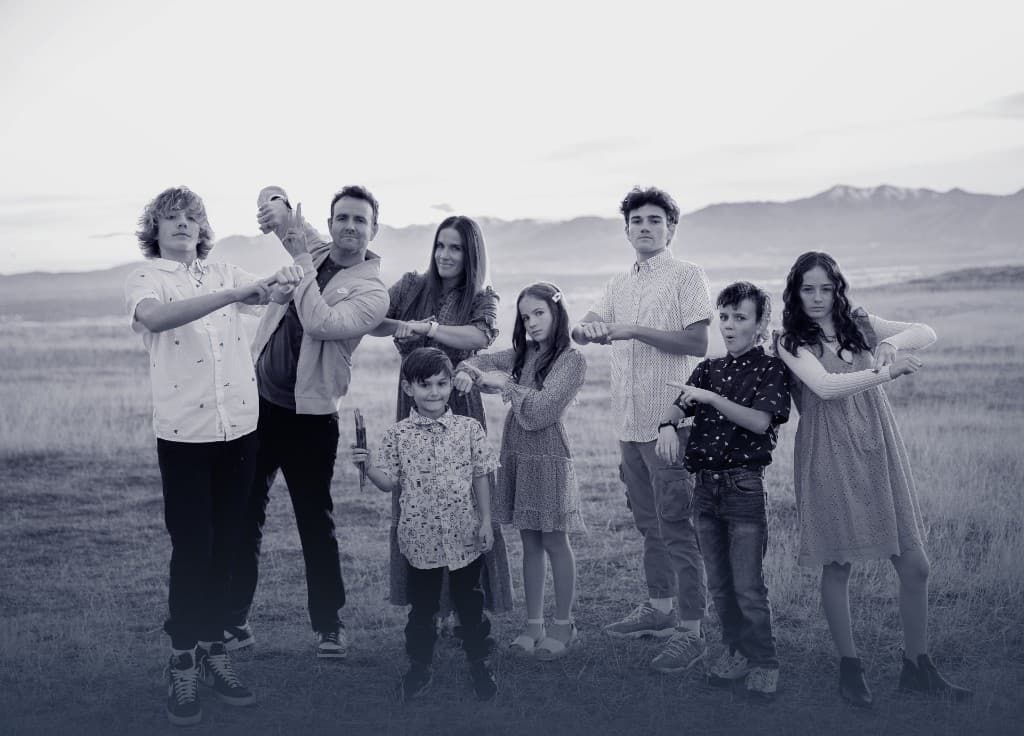 David with Jenny and their six kids